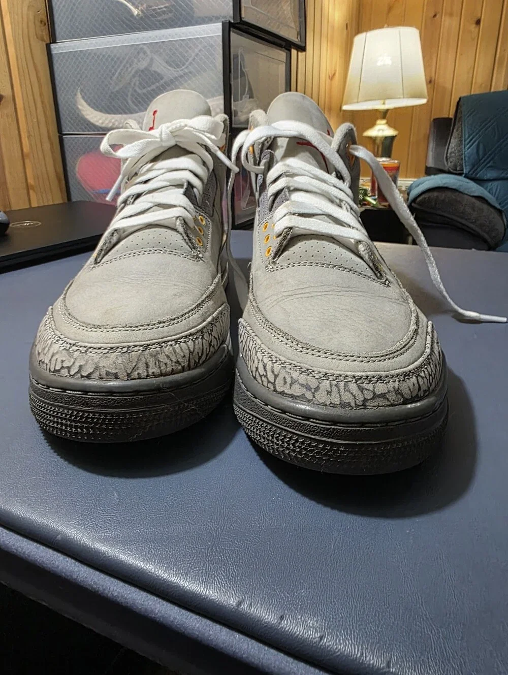 Jordan 3 Retro Cool Gray Leather Sneakers Size 12m.
